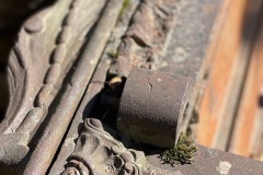 Detail of the corner of the safe that is located in the General Store foundation.