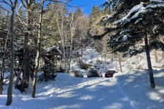 View of the parking lot from the trail