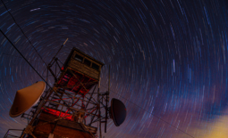 Star Trails behind Pitcher Mountain Fire Tower